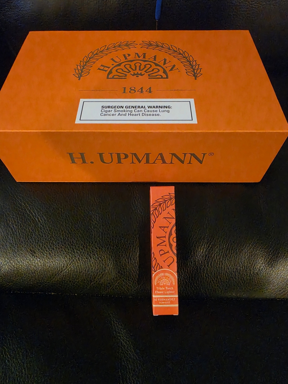 Men's Orange Cigar Accessory Box
